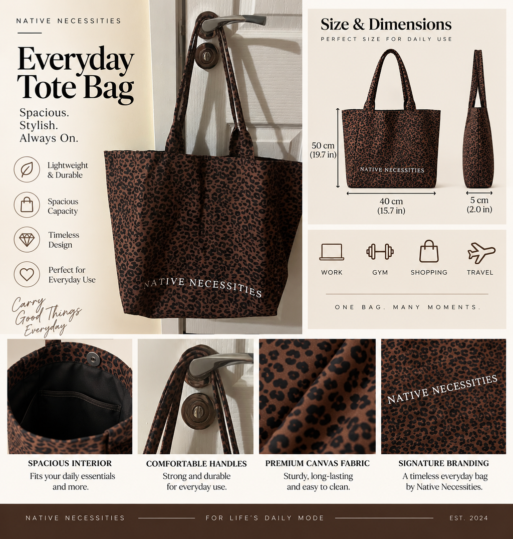 Leopard Print Everyday Tote Bag