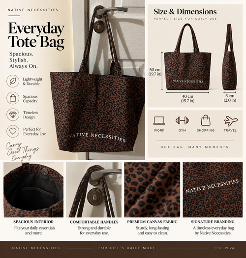 Leopard Print Everyday Tote Bag